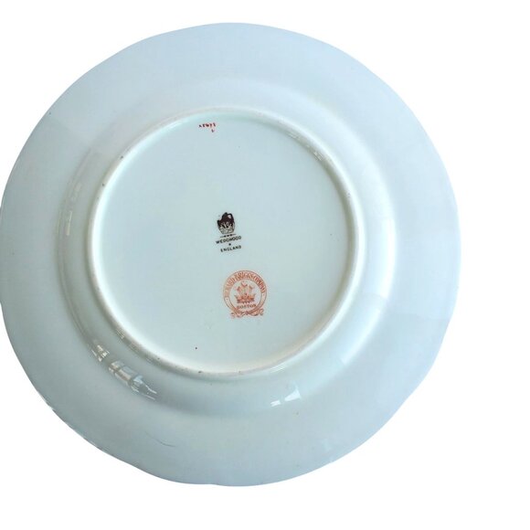 Antique Wedgwood Plates Richard Briggs 2 Hand Painted Cobalt Blue Floral Gilt - Picture 12 of 14